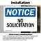 Signmission No Solicitation OSHA Notice Sign, Vinyl Decal, 14in W x 10in L, 2PK OS-2PACK-NS-D-1014-L-16197 - alternate 2